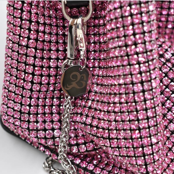Pink Diamond Crystal Mini Bucket Bag - Picture 2 of 7